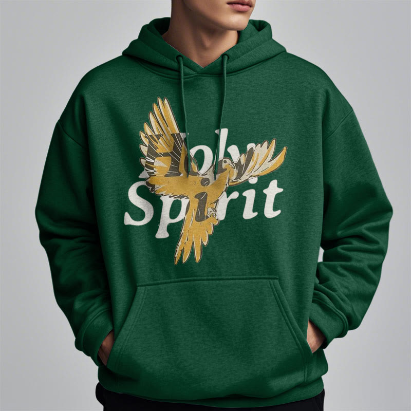 Classic Style Holy Spirit Flying Dove Fleece Lined Polyester Hoodie