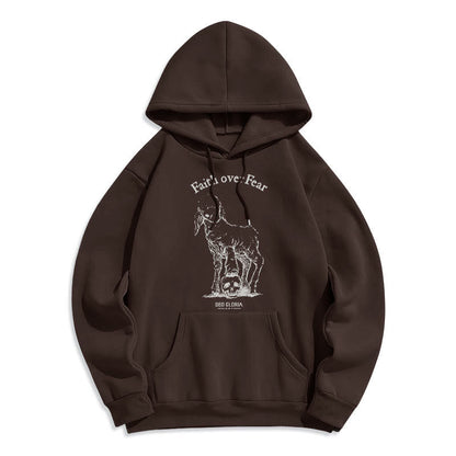 Quotation Style Faith Over Fear Lamb Fleece Lined Polyester Hoodie