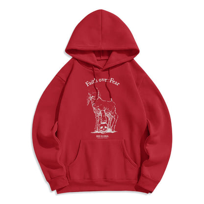 Quotation Style Faith Over Fear Lamb Fleece Lined Polyester Hoodie