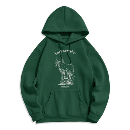 Quotation Style Faith Over Fear Lamb Fleece Lined Polyester Hoodie