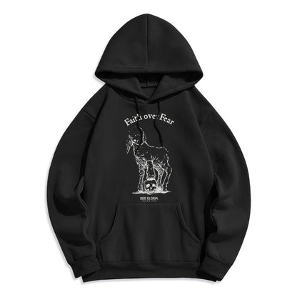 Quotation Style Faith Over Fear Lamb Fleece Lined Polyester Hoodie