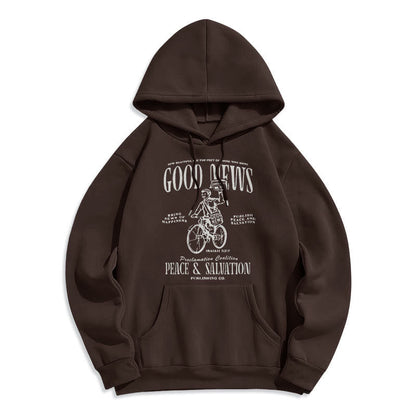 Quotation Style Good News Isaiah 52:7 Fleece Lined Polyester Hoodie