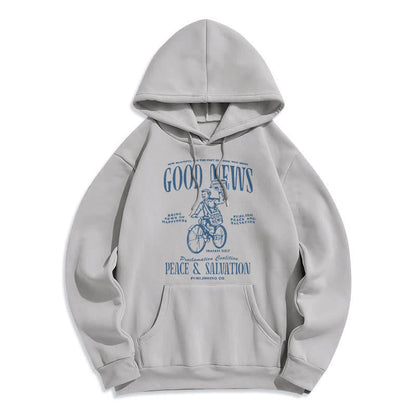 Quotation Style Good News Isaiah 52:7 Fleece Lined Polyester Hoodie