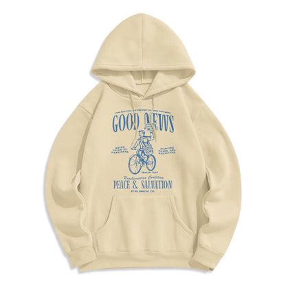 Quotation Style Good News Isaiah 52:7 Fleece Lined Polyester Hoodie
