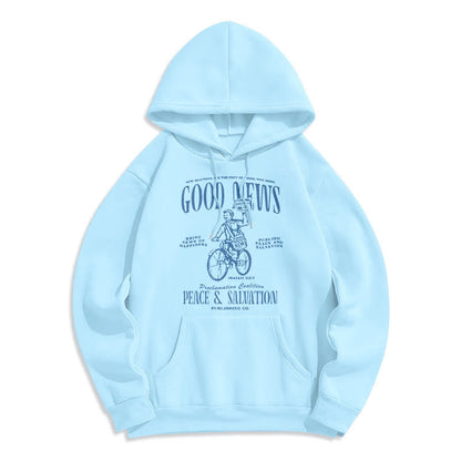 Quotation Style Good News Isaiah 52:7 Fleece Lined Polyester Hoodie