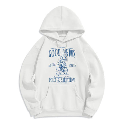 Quotation Style Good News Isaiah 52:7 Fleece Lined Polyester Hoodie