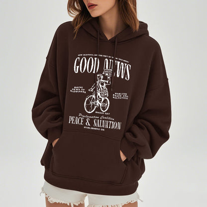 Quotation Style Good News Isaiah 52:7 Fleece Lined Polyester Hoodie