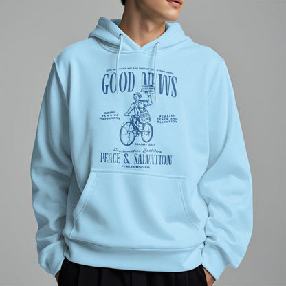Quotation Style Good News Isaiah 52:7 Fleece Lined Polyester Hoodie