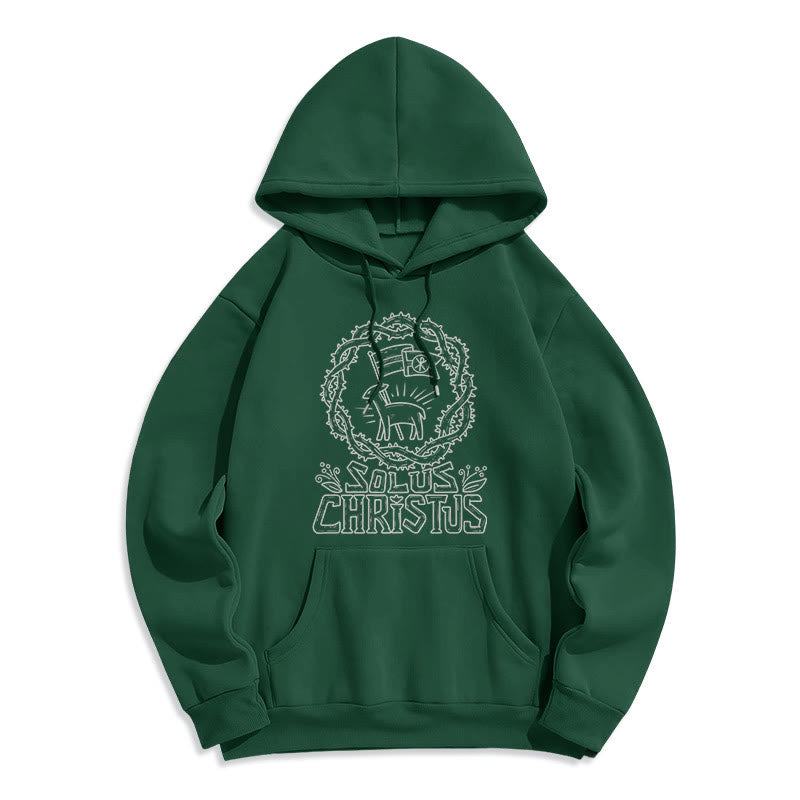 Modern Style Solus Christus Lamb Fleece Lined Polyester Hoodie