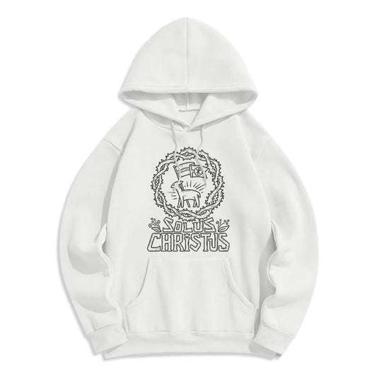Modern Style Solus Christus Lamb Fleece Lined Polyester Hoodie