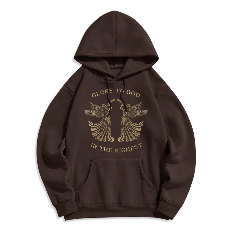 Classic Style Glory To God In The Highest Angel Fleece Lined Polyester Hoodie