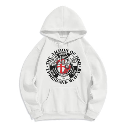 Modern Colored Style Crusader Knight Armor of God Fleece Lined Polyester Hoodie