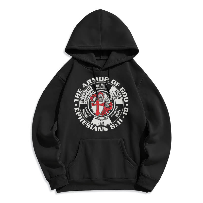 Modern Colored Style Crusader Knight Armor of God Fleece Lined Polyester Hoodie