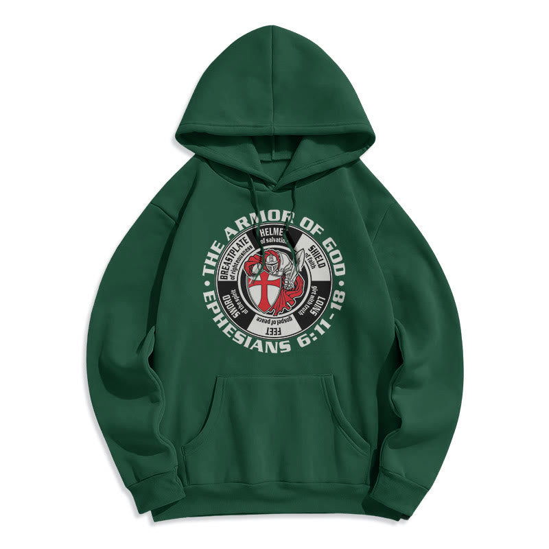 Modern Colored Style Crusader Knight Armor of God Fleece Lined Polyester Hoodie