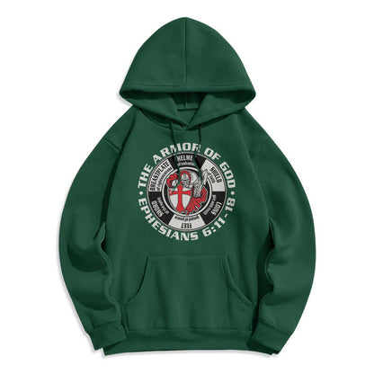 Modern Colored Style Crusader Knight Armor of God Fleece Lined Polyester Hoodie