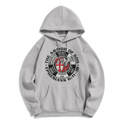 Modern Colored Style Crusader Knight Armor of God Fleece Lined Polyester Hoodie