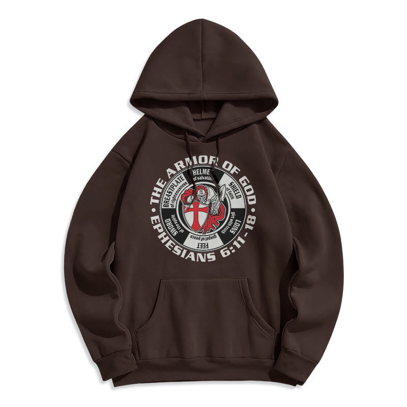 Modern Colored Style Crusader Knight Armor of God Fleece Lined Polyester Hoodie