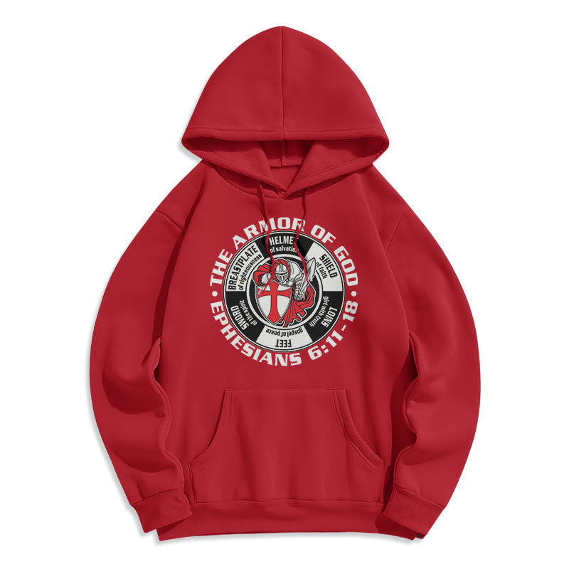Modern Colored Style Crusader Knight Armor of God Fleece Lined Polyester Hoodie