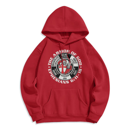 Modern Colored Style Crusader Knight Armor of God Fleece Lined Polyester Hoodie
