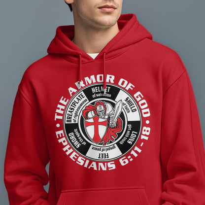 Modern Colored Style Crusader Knight Armor of God Fleece Lined Polyester Hoodie