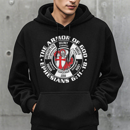 Modern Colored Style Crusader Knight Armor of God Fleece Lined Polyester Hoodie