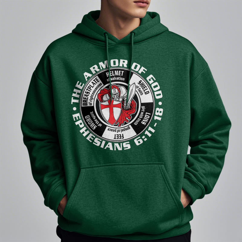 Modern Colored Style Crusader Knight Armor of God Fleece Lined Polyester Hoodie
