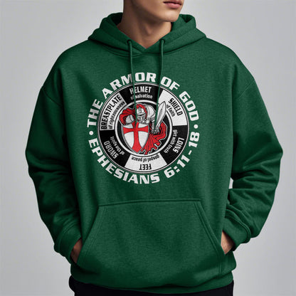 Modern Colored Style Crusader Knight Armor of God Fleece Lined Polyester Hoodie