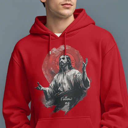 Classic Style Jesus Halo Follow Me Fleece Lined Polyester Hoodie
