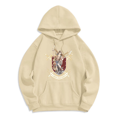 Classic Style Saint Michael the Archangel Fleece Lined Polyester Hoodie