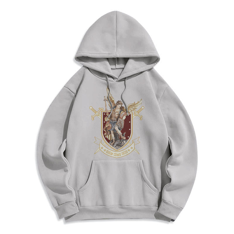 Classic Style Saint Michael the Archangel Fleece Lined Polyester Hoodie