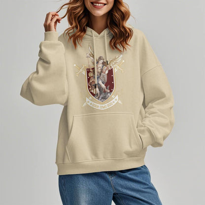 Classic Style Saint Michael the Archangel Fleece Lined Polyester Hoodie