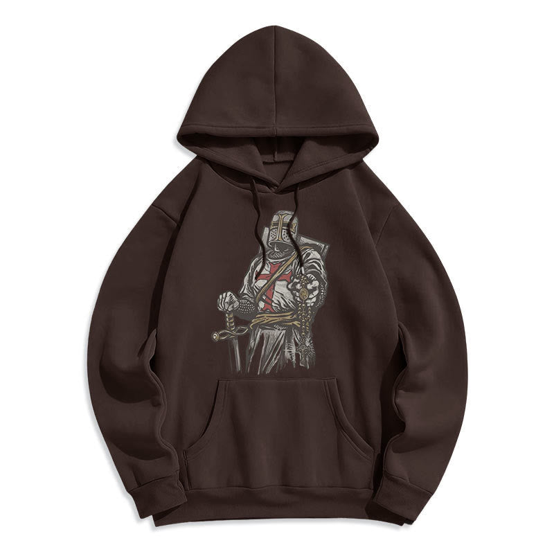 Modern Style Crusader's Valor and Faith Fleece Lined Polyester Hoodie