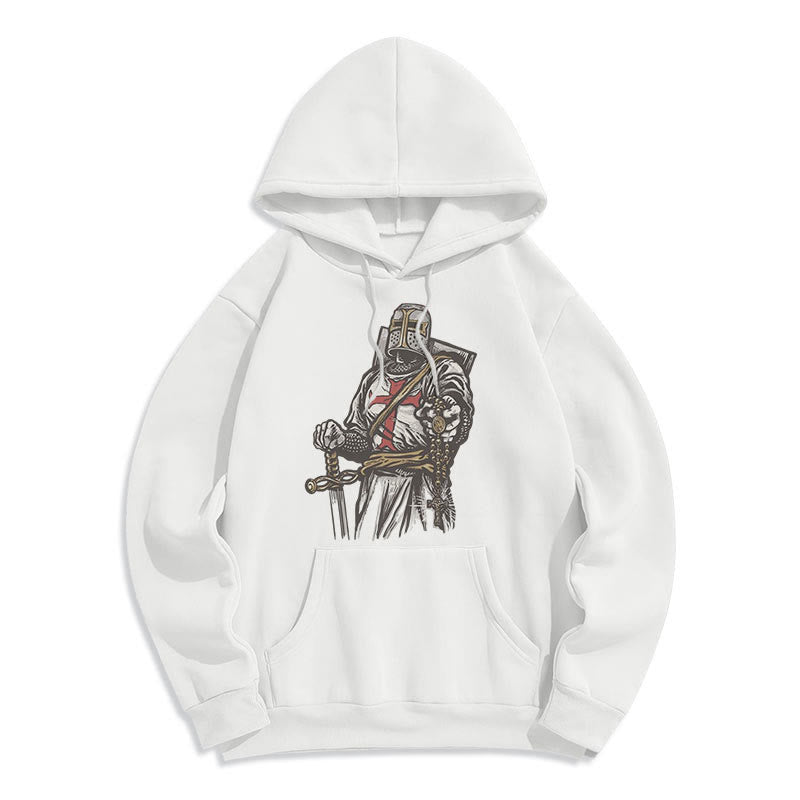 Modern Style Crusader's Valor and Faith Fleece Lined Polyester Hoodie