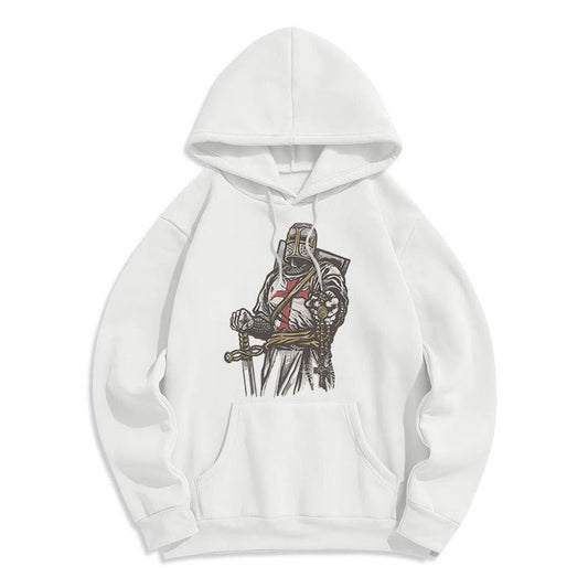 Modern Style Crusader's Valor and Faith Fleece Lined Polyester Hoodie