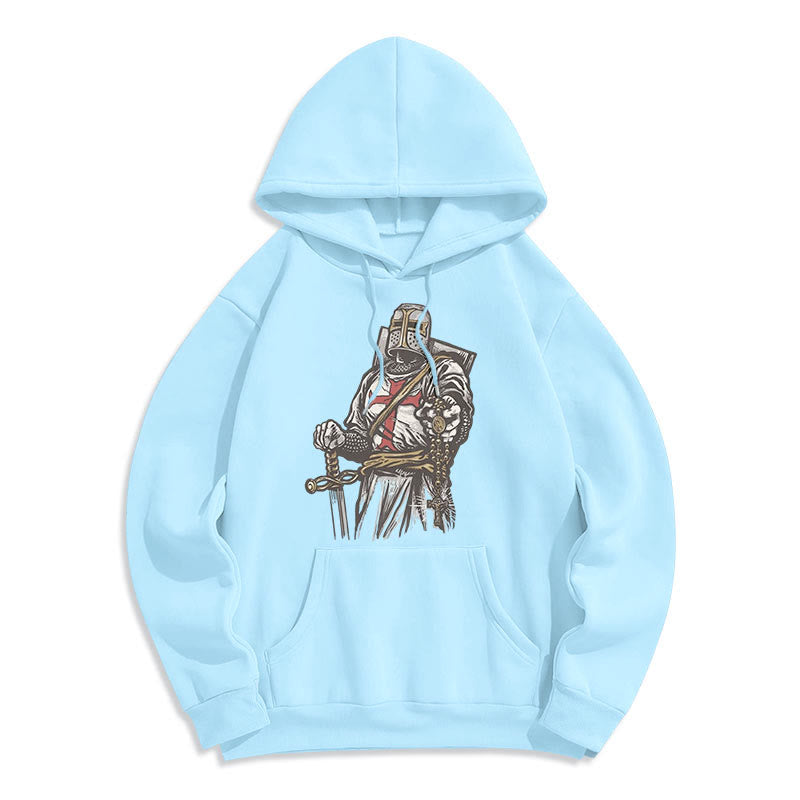 Modern Style Crusader's Valor and Faith Fleece Lined Polyester Hoodie