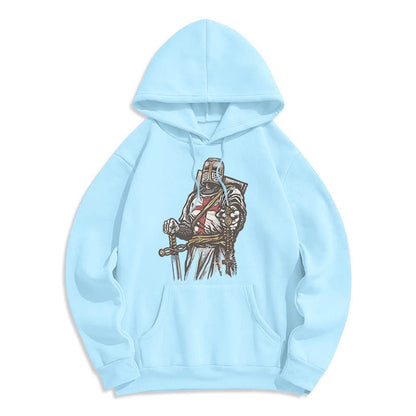 Modern Style Crusader's Valor and Faith Fleece Lined Polyester Hoodie