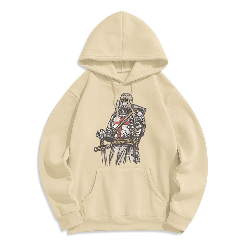 Modern Style Crusader's Valor and Faith Fleece Lined Polyester Hoodie