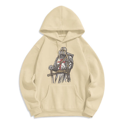 Modern Style Crusader's Valor and Faith Fleece Lined Polyester Hoodie