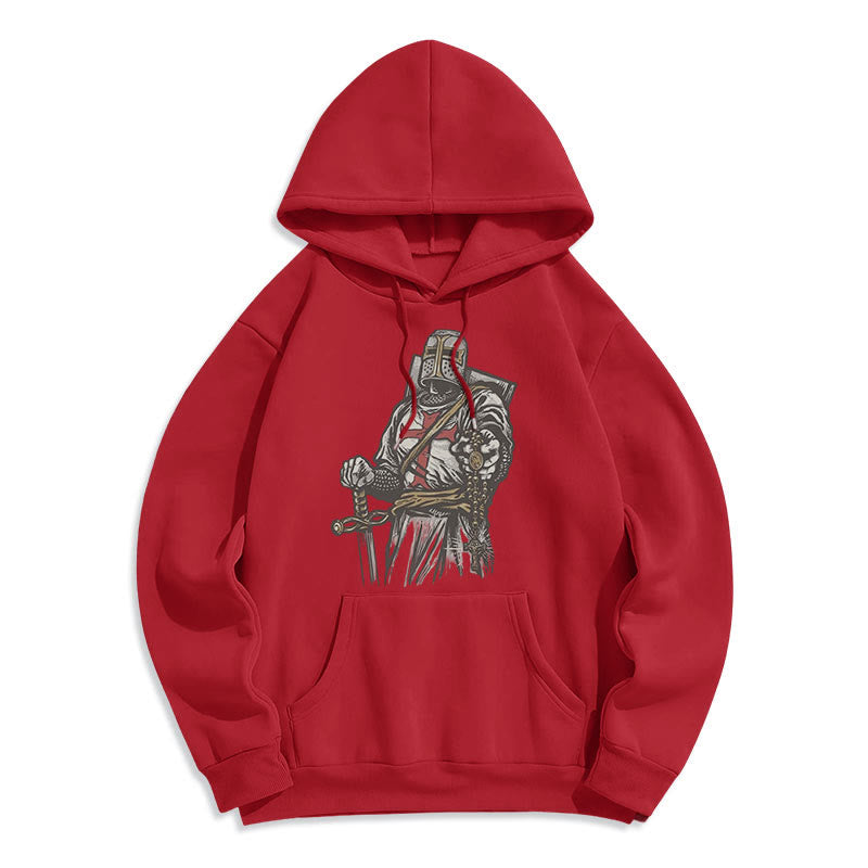 Modern Style Crusader's Valor and Faith Fleece Lined Polyester Hoodie