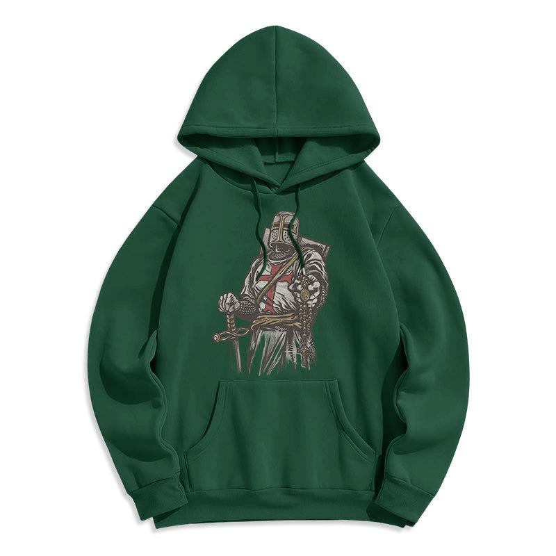 Modern Style Crusader's Valor and Faith Fleece Lined Polyester Hoodie