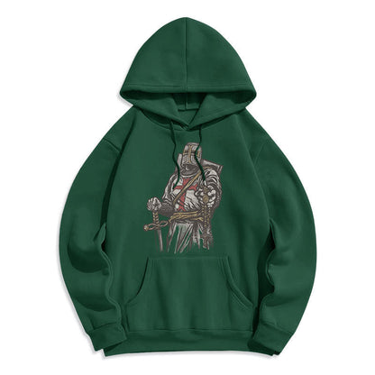 Modern Style Crusader's Valor and Faith Fleece Lined Polyester Hoodie