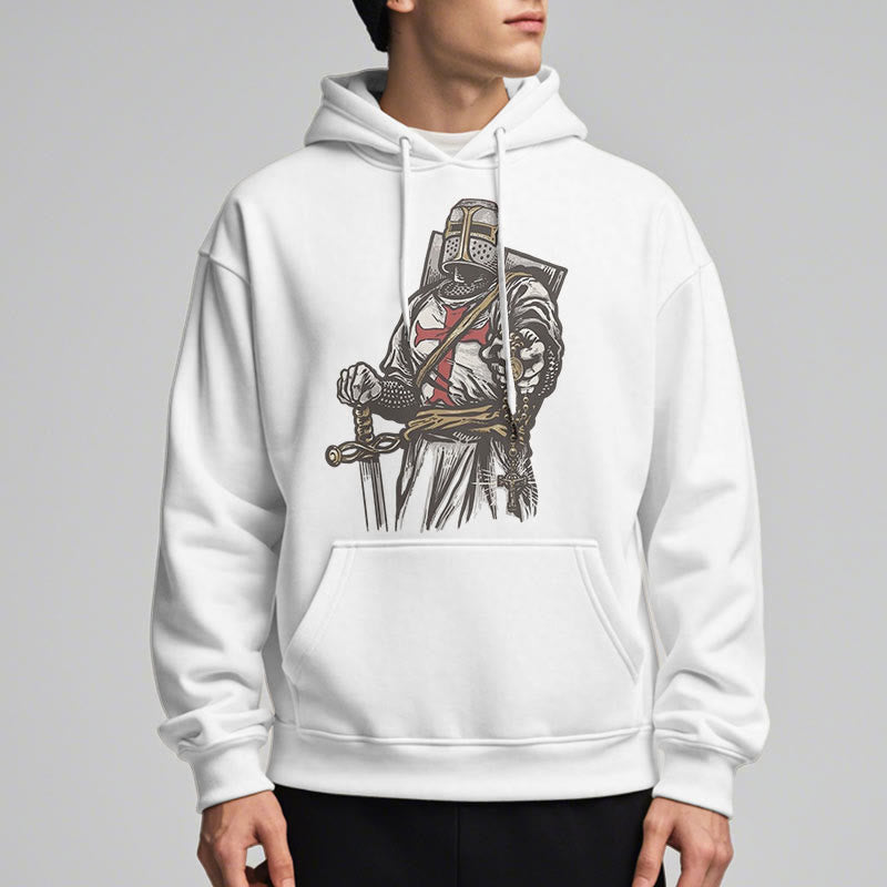 Modern Style Crusader's Valor and Faith Fleece Lined Polyester Hoodie