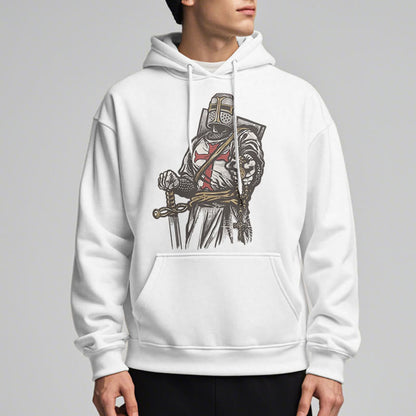 Modern Style Crusader's Valor and Faith Fleece Lined Polyester Hoodie