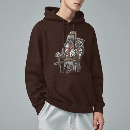 Modern Style Crusader's Valor and Faith Fleece Lined Polyester Hoodie