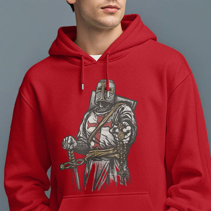 Modern Style Crusader's Valor and Faith Fleece Lined Polyester Hoodie