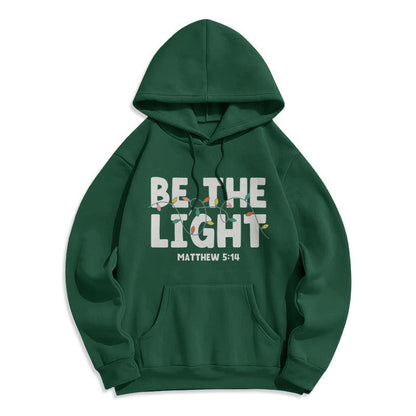 Quotation Style Be The Light Fleece Lined Polyester Hoodie