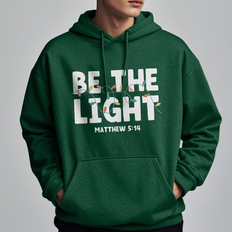 Quotation Style Be The Light Fleece Lined Polyester Hoodie