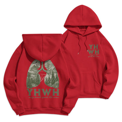 Quotation Style Every Breath Speaks His Name Fleece Lined Polyester Hoodie