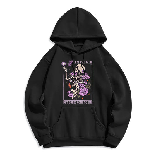 Dry Bones Rise in Faith Fleece Lined Polyester Hoodie