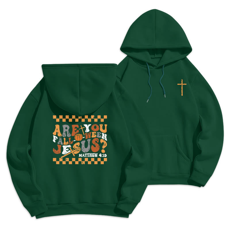 Follow Jesus This Fall Matthew 419 Fleece Lined Polyester Hoodie